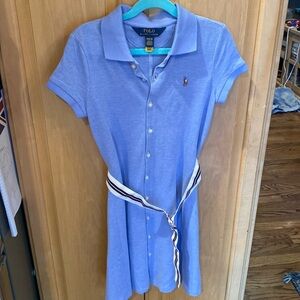 New with no tags- Polo 8-10 blue dress with belt